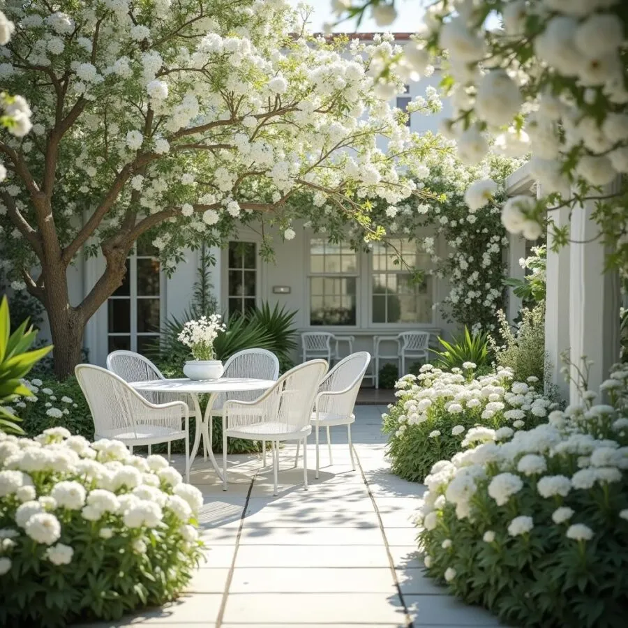 Nowoczesny biały ogród: Jak stworzyć elegancką przestrzeń pełną harmonii