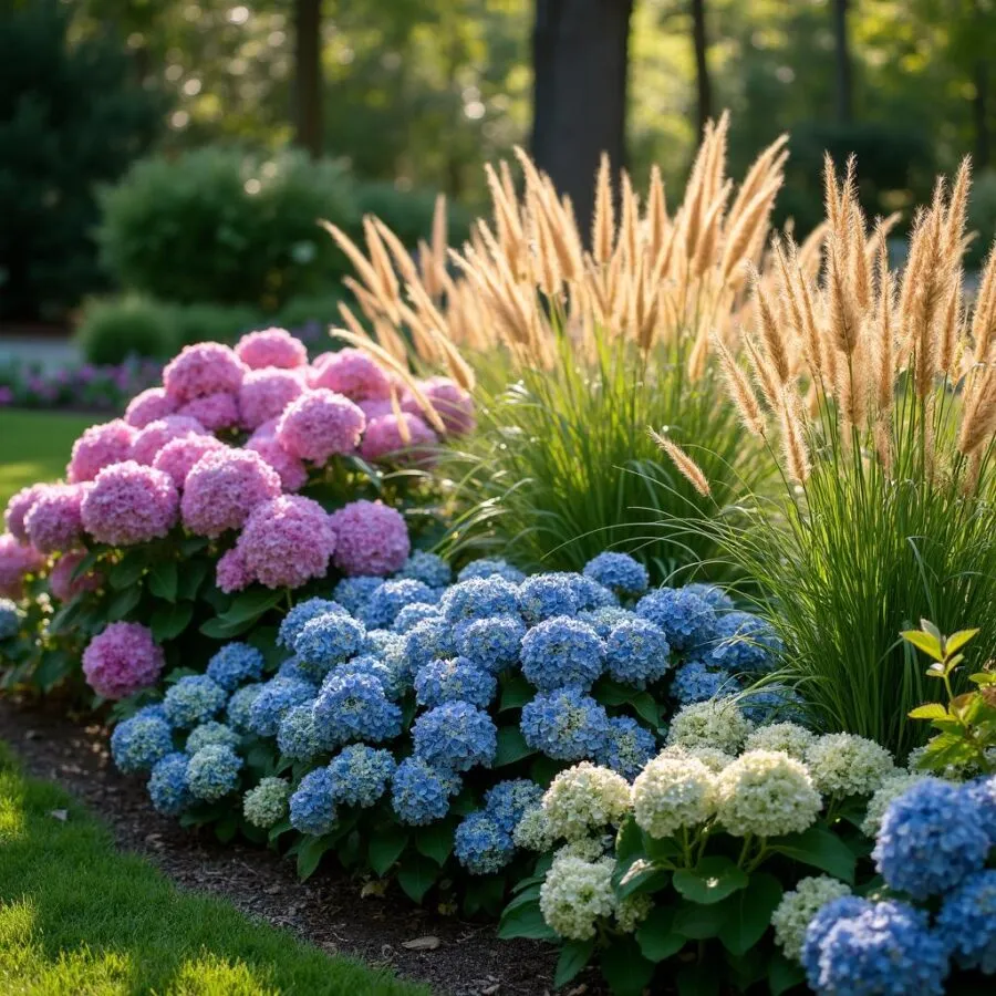 Rabata z trawami i hortensjami – jak zaplanować idealny ogród pełen kolorów przez cały rok