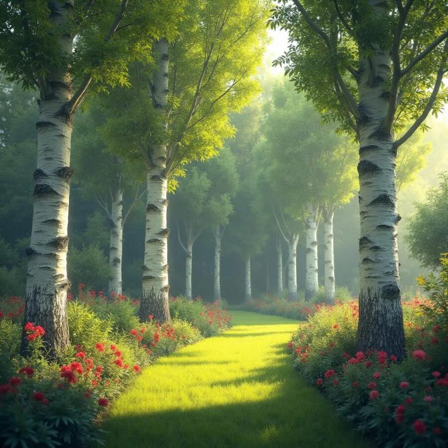 Nowoczesny ogród z brzozami: inspiracje i aranżacje dla pięknych przestrzeni