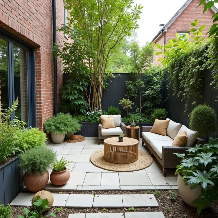 Nowoczesny ogród przy szeregowcu – jak zaprojektować przestrzeń funkcjonalną i estetyczną?