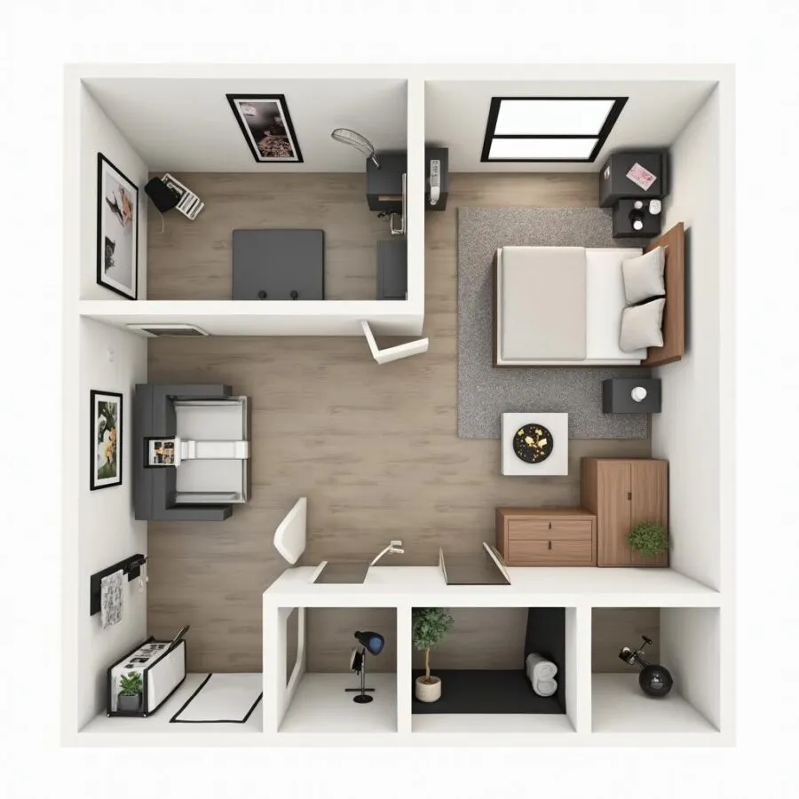 Pomysły na funkcjonalną aranżację kawalerki 25m²